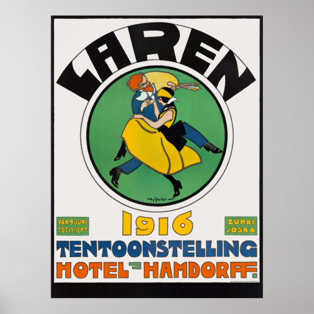 Netherlands Vintage Advertising Poster Laren 1916 (Front)