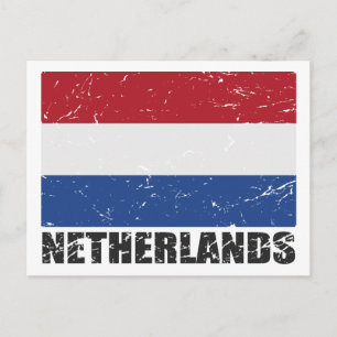 Netherlands Vintage Flag Postcard