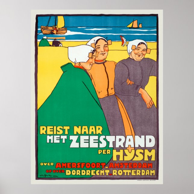 Netherlands Vintage Travel Poster Restored 1914 (Front)