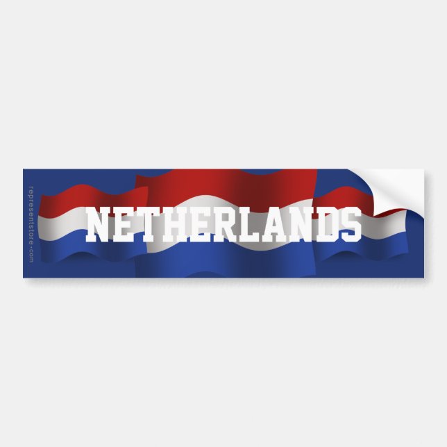 Netherlands Waving Flag Bumper Sticker (Front)