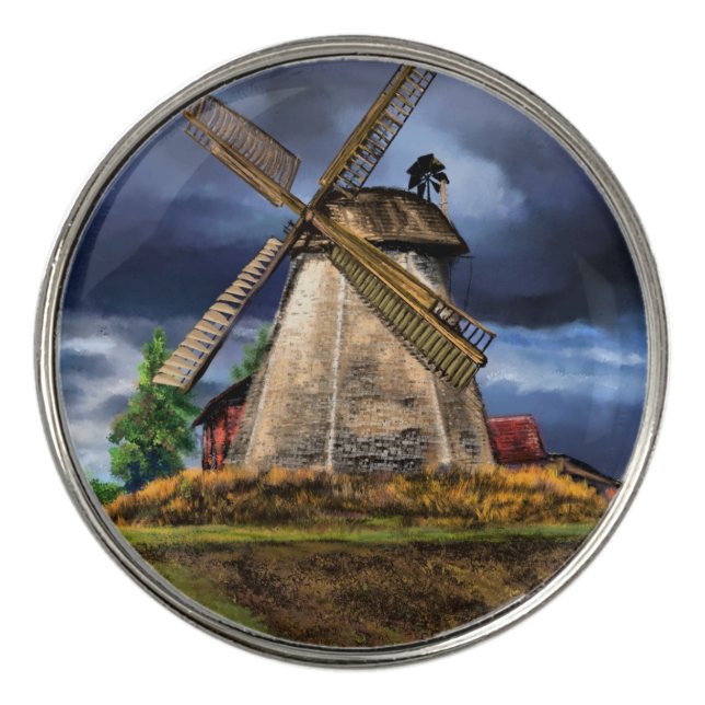 Netherlands Windmill Golf Ball Marker (Front)