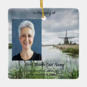 Netherlands windmill Holland Memorial Keepsake Ceramic Ornament