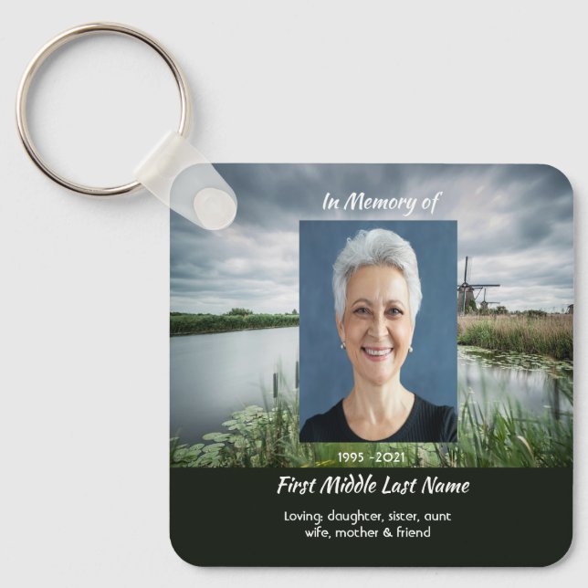 Netherlands windmill Holland Memorial Keepsake  Keychain (Front)