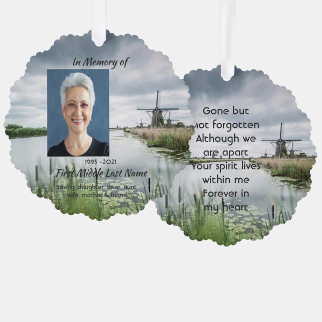 Netherlands windmill Holland  Memorial Keepsake  Ornament Card (Front/Back)