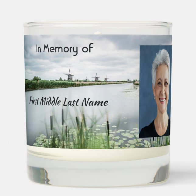 Netherlands windmill Holland  Memorial Keepsake  Scented Candle (Front)