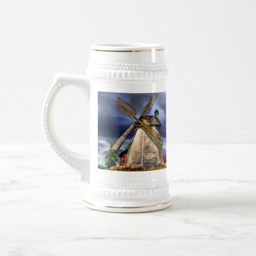 Netherlands Windmill Landscape Beer Stein