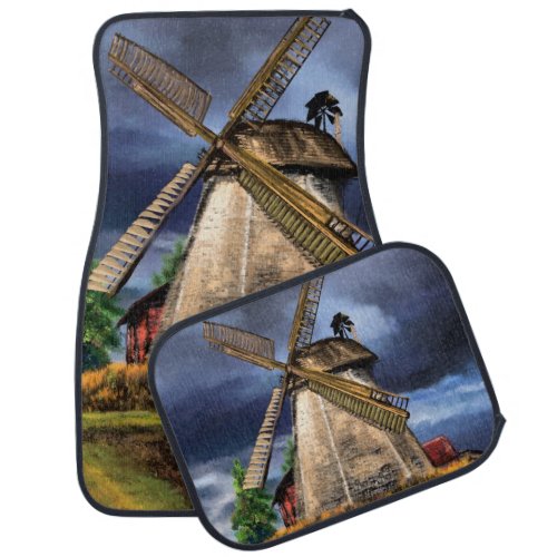 Netherlands Windmill Landscape Car Floor Mat