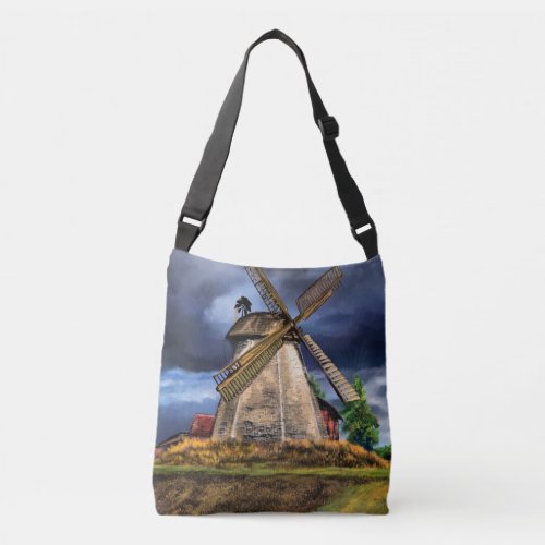 Netherlands Windmill Landscape Crossbody Bag