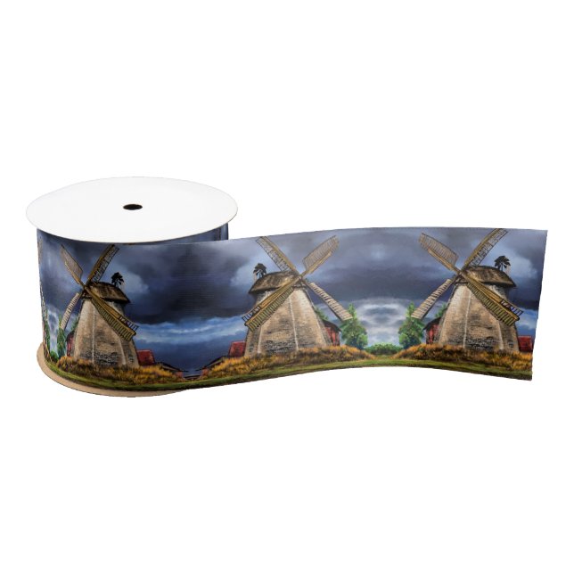 Netherlands Windmill Landscape Gift Ribbon (Spool)