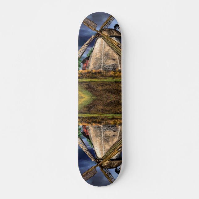 Netherlands Windmill Landscape Skateboard (Front)