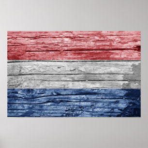 Netherlands wood flag poster