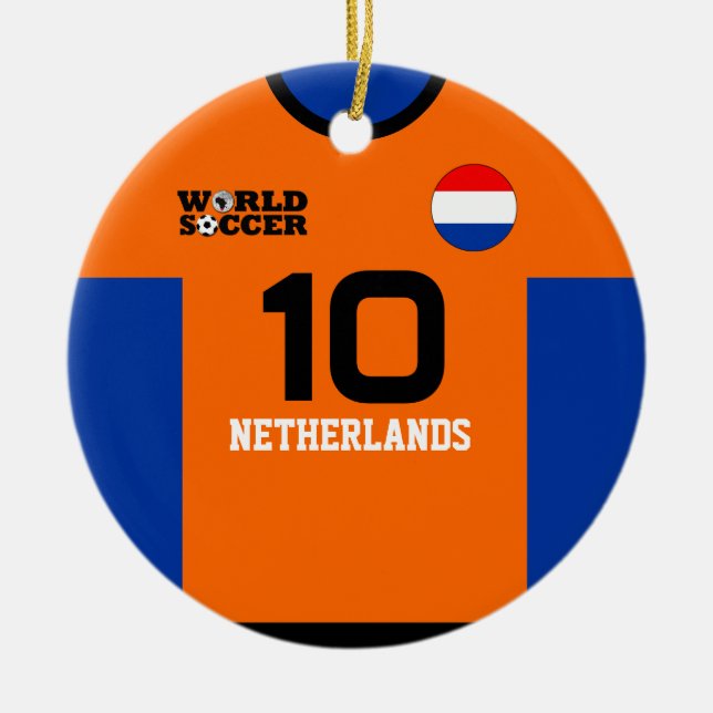 Netherlands World Soccer Jersey Ornament (Front)
