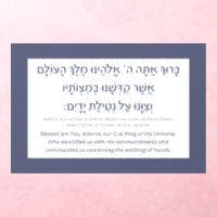 Netilat Yadayim Hebrew Blessing Hand-Washing Blue 