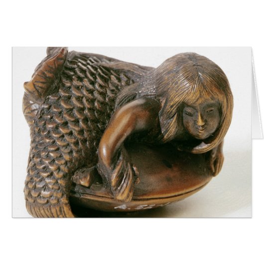 Netsuke carved in the shape of a mermaid cards (Front Horizontal)