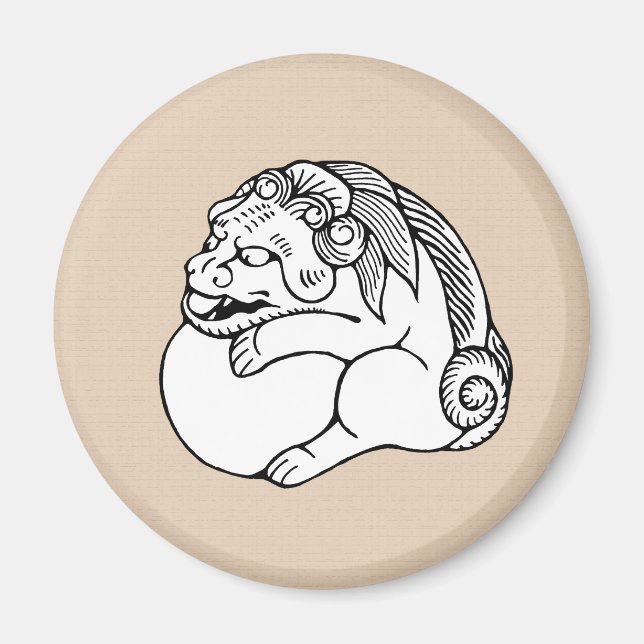 Netsuke shishi magnet (Front)