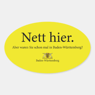 nett hier baden württemberg oval sticker