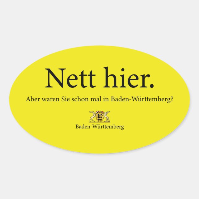 nett hier  baden württemberg oval sticker (Front)