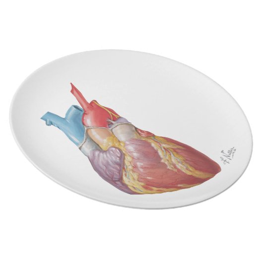 Netter Heart "Plate" Melamine Plate (Right Side)