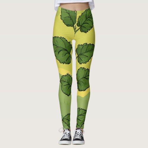 Nettle Leaf Pattern Leggings