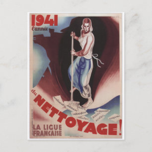 Nettoyage Propaganda Poster Postcard