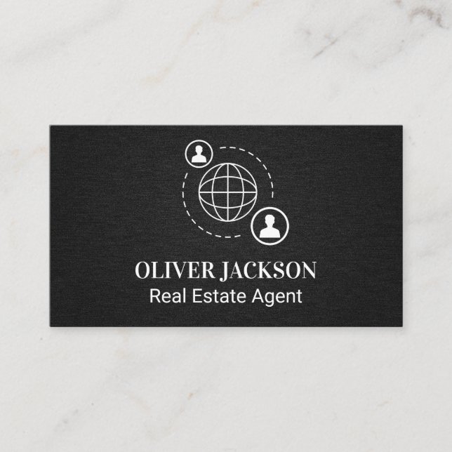 Network Communication Icon Business Card (Front)