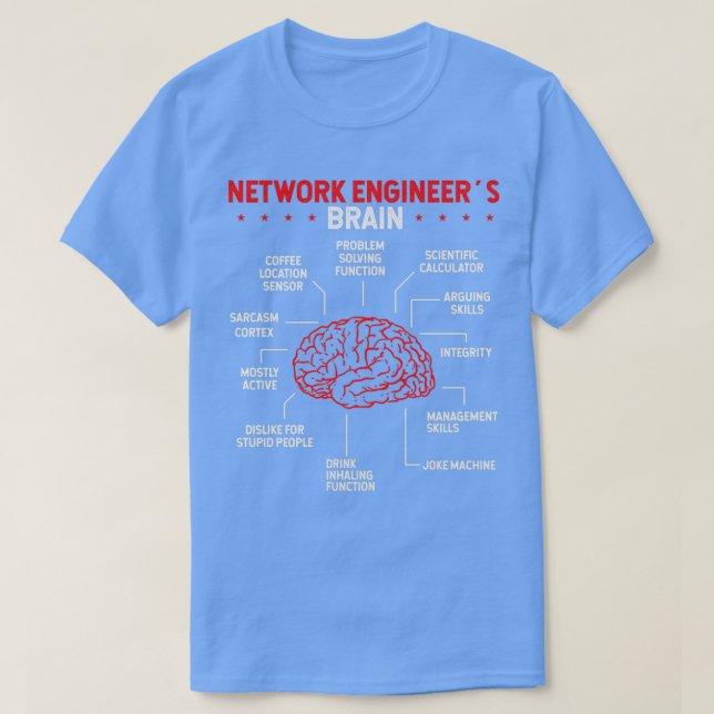 Network Engineer Brain Computer Network Engineer T-Shirt (Design Front)