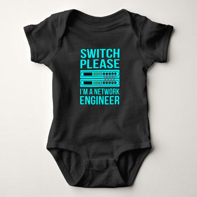 Network Engineer Computer IT Tech Programmer Geek Baby Bodysuit (Front)