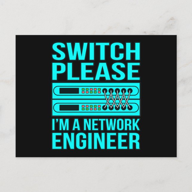 Network Engineer Computer IT Tech Programmer Geek Postcard (Front)