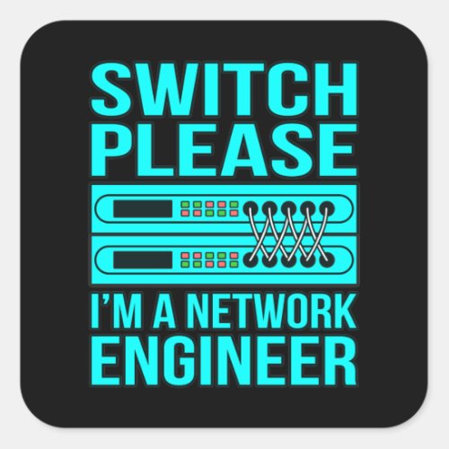Network Engineer Computer IT Tech Programmer Geek Square Sticker