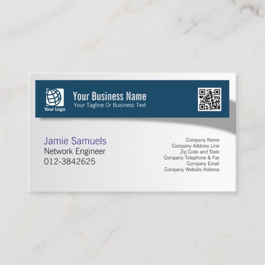 Network Engineer It Technical Skills Shadow Banner Business Card