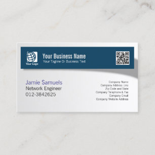 Network Engineer IT Technical Skills Shadow Banner Business Card