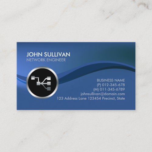 Network Engineer Network Points Icon  Business Car Business Card