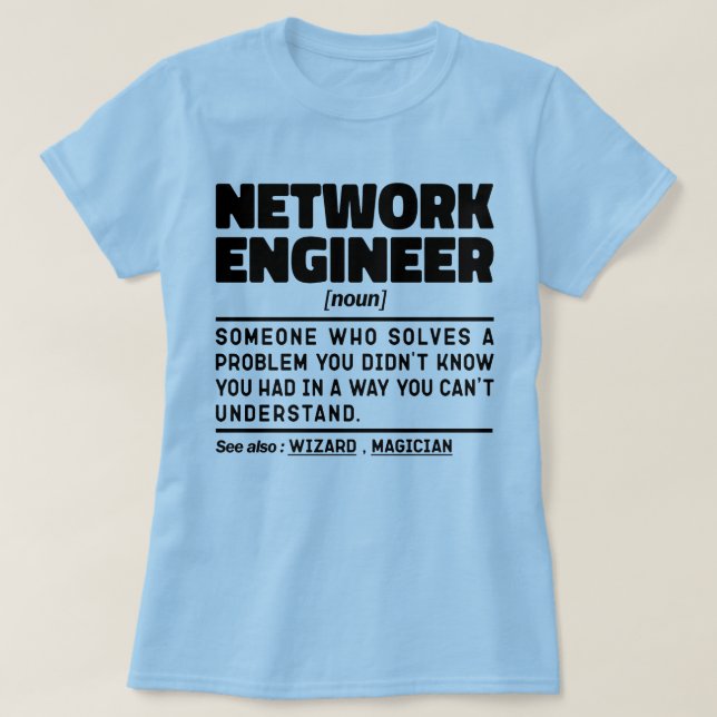 Network Engineer Noun Data Science Geek Student T-Shirt (Design Front)