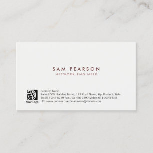 Network Engineer Simple Minimal Business Card