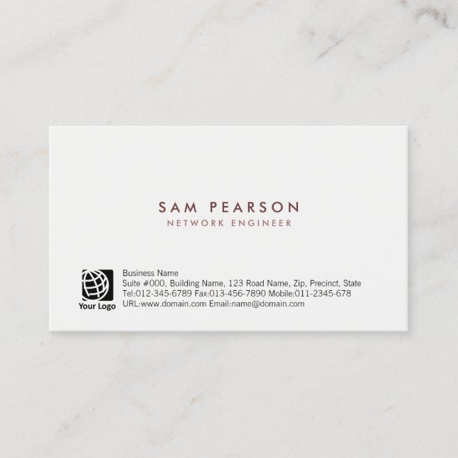 Network Engineer Simple Minimal Business Card (Front)