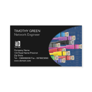 Network Engineer Technical Colored Computer Cables Business Card