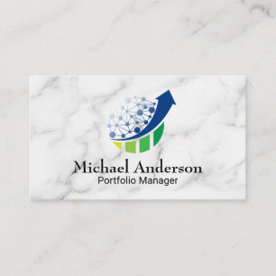 Network Graph Growth Finance Logo Business Card