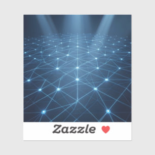 Network Grid – Digital Network Art Square Sticker