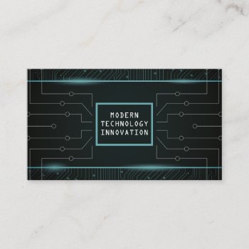 Network Logo | Circuitry Tech Business Card by lovely_businesscards at Zazzle