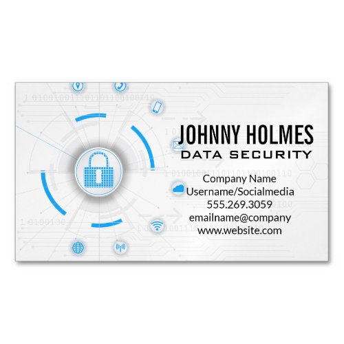 Network Security  Cyber Protection Business Card Magnet