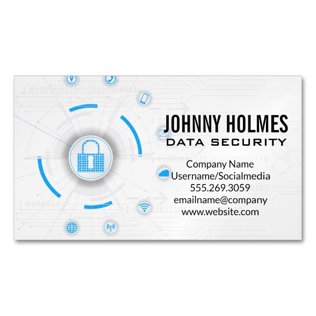 Network Security | Cyber Protection Business Card Magnet (Front)