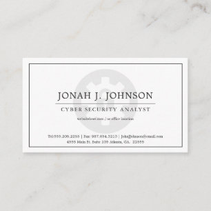 Network Security Minimal Style BW Business Card