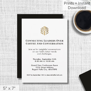 Networking Event Invitation Logo Black White