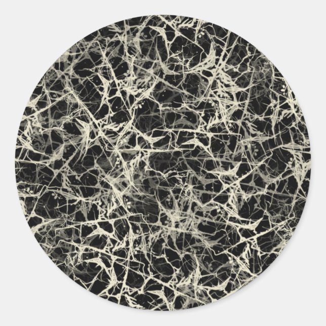 Networking Neurons on Black - seamless pattern.   Classic Round Sticker (Front)