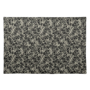 Networking Neurons on Black - seamless pattern.    Cloth Placemat