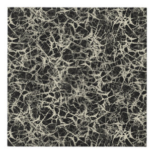 Networking Neurons on Black - seamless pattern. Faux Canvas Print