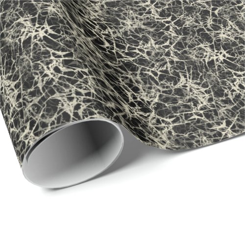 Networking Neurons on Black _ seamless pattern   Wrapping Paper