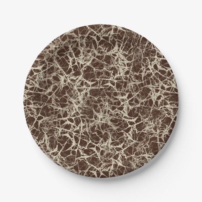Networking Neurons on Red - seamless pattern.    Paper Plates (Front)