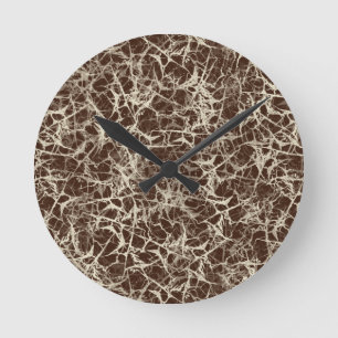 Networking Neurons on Red - seamless pattern.  Round Clock