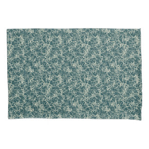 Networking Neurons on Teal - seamless pattern. Pillow Case